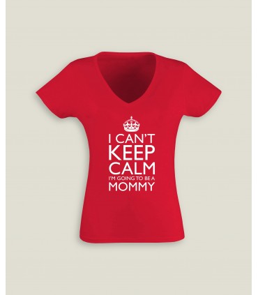 T-Shirt Vrouw V-Hals Keep Calm Mommy