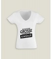 T-Shirt Ladies V-Neck Pas Grosse Jumeaux