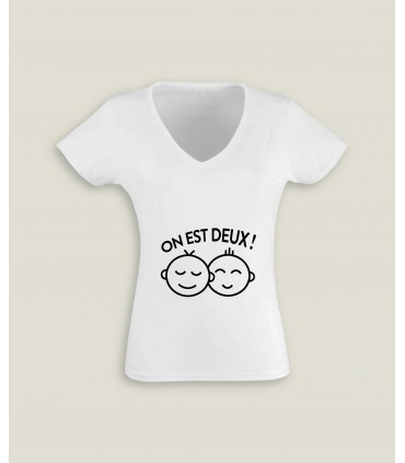T-Shirt Vrouw V-Hals On Est Deux