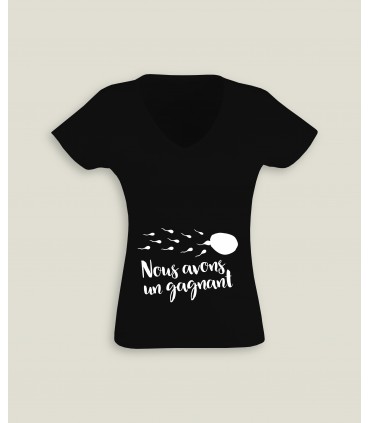 T-Shirt Vrouw V-Hals Nous avons un gagnant