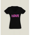 T-Shirt Vrouw V-Hals Love-Hate