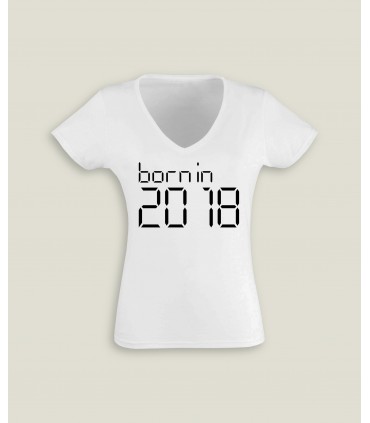 T-Shirt Femme Col-V Born in 2000