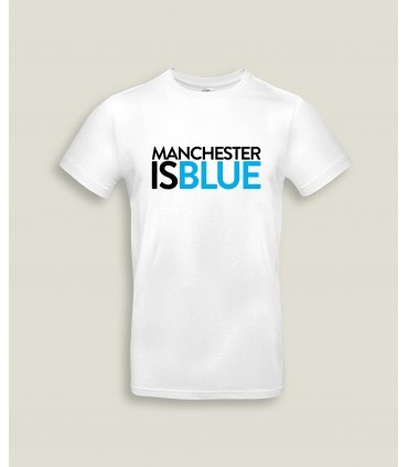 T-Shirt Man Round Neck Manchester is Blue