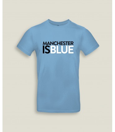 T-Shirt Man Round Neck Manchester is Blue