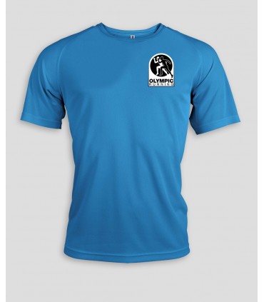 Running T-Shirt Men + Logo or Name - PABE438-Aquablue