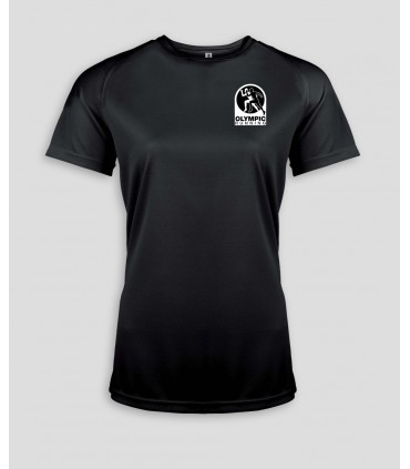 Sport T-Shirt Dames + Logo of Naam - PABE439-Zwart