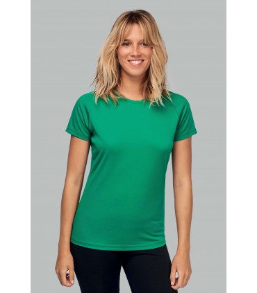 Sport T-Shirt Dames + Logo of Naam - PABE439-FluoGeel