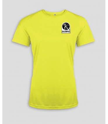 T-Shirt sport Dame + Logo ou Nom - PABE439-JauneFluo