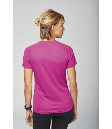 T-Shirt sport Dame + Logo ou Nom - PABE439-Fuchsia