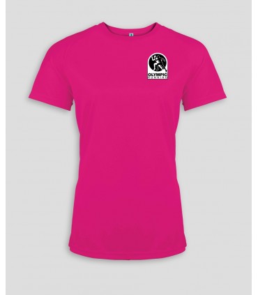 T-Shirt sport Dame + Logo ou Nom - PABE439-Fuchsia