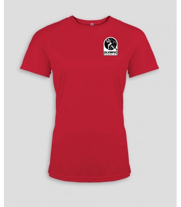 T-Shirt sport Dame + Logo ou Nom - PABE439-Rouge