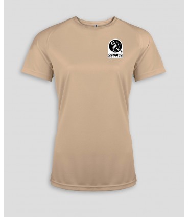 Sport T-Shirt Ladies + Logo or Name - PABE439-Sand
