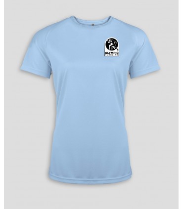 T-Shirt sport Dame + Logo ou Nom - PABE439-BleuCiel