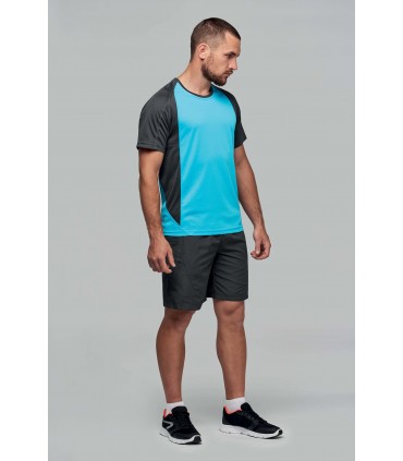 Tweekleurig Sport T-Shirt + Logo of Naam - PABE467