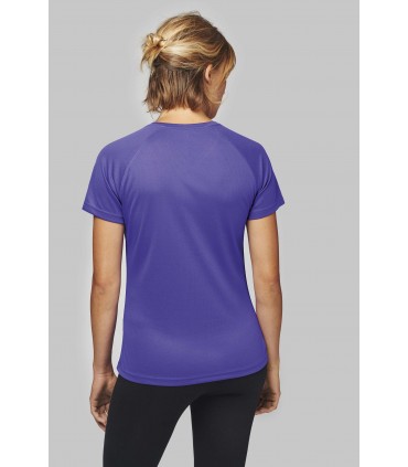 T-shirt de sport manches courtes col v femme - PA477