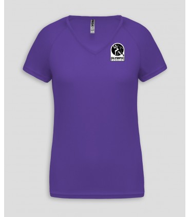 T-Shirt Sport Femme Col-V + Logo ou Nom - PABE477
